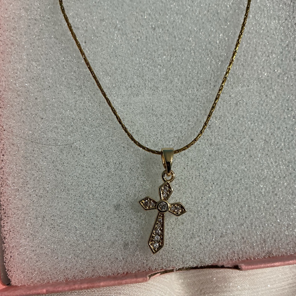 Delicate Hypoallergenic Tiny Gold Cross Necklace
